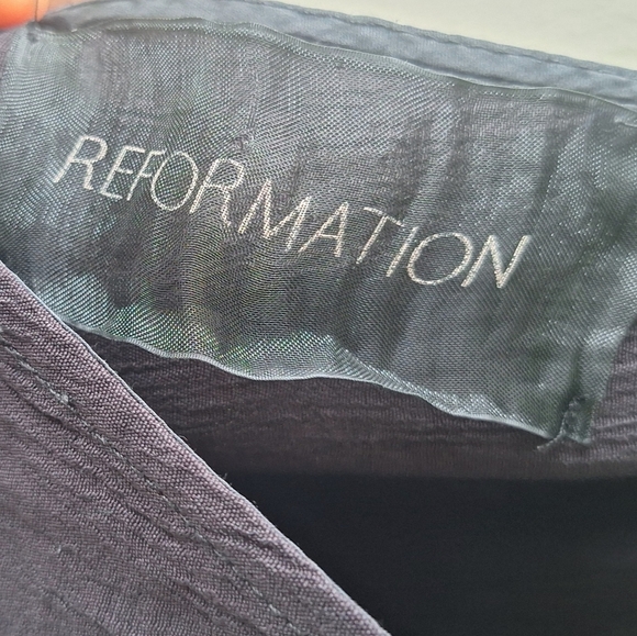 REFORMATION Blue Navy Double V Side Pocket Women's Mini Strappy Dress Size XS - Picture 7 of 7